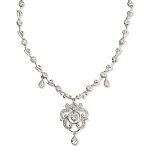 Sterling Silver CZ Chandelier Necklace